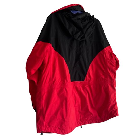 Columbia Omni-Tech Hooded Jacket Red Black Nylon Shell Women’s Large Hiking - Picture 15 of 16